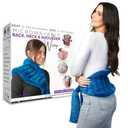 Purple Moon Collection - Wearable Heating Pad with Straps - Extra Large, Blue - Microwavable Heat Pack for Back, Neck, Shoulders Pain Relief - Moist Hot/Cold Therapy Body Wrap for Menstrual Cramps