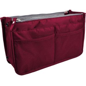 Vercord Updated Purse Handbag Organizer Insert Liner Bag in Bag 13 Pockets Burgundy Medium