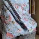 Laura Ashley - Full/Queen Quilt Set, Super Soft Cotton Bedding with Matching Shams, Envelope Closure, Floral Printed Design (Blissful Blue, Full/Queen)