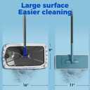 Masthome Extra Large Microfiber Mop for Floor Cleaning, 16 Flat Mop with 5 Pad for Wet & Dry Use, Dust Mop for Hardwood Laminate Tile Ceramic, 1 Cleaning Scraper Included-Blue