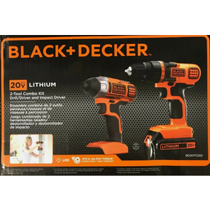 Black & Decker 20V MAX Drill/Driver Impact Combo Kit Battery Not Included