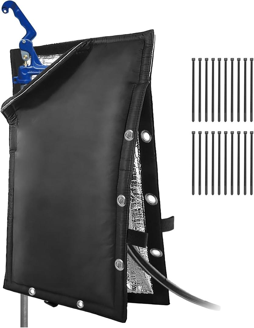 Outdoor Faucet Cover for Winter, 29.5"H x 14"W Universal Insulated Faucet Covers, 5-Layer Oxford Fabric with Drawstring, Outside Spigot Cover for Garden Hydrant, RV, Sprinkler Systems (Black)