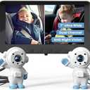 GROWNSY Dual Car Camera Baby Monitor, 7" 1080P AHD Car Camera for 2kids, Backseat Mirror for Baby Rear Facing with Infrared Night Vision, Easily Observe Baby's Every Move