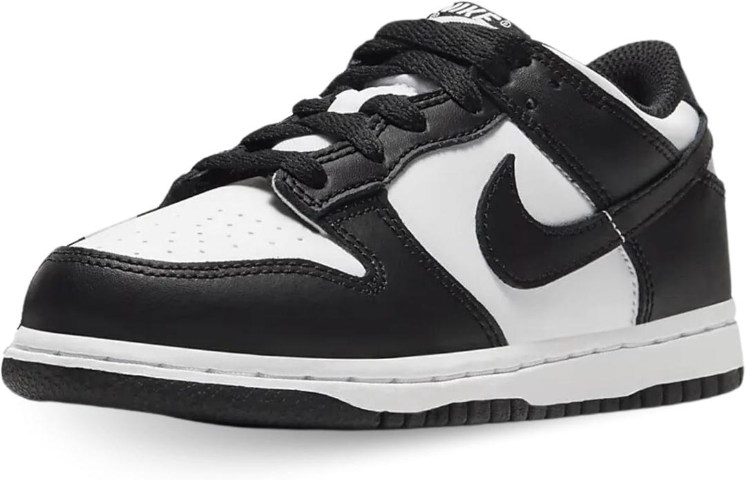Nike Kid's Dunk Low Sneaker (2 Big Kid, White Black White)