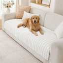 OstepDecor Sectional Couch Covers for Dogs, Washable Sofa Covers for Pets, Pet Friendly Couch Cover Blanket, Soft Cushion Protector for L Shaped, Loveseat and Leather (35.4" x 70.9", White)