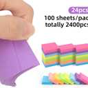 Azureal Small Sticky Notes 1.5x2 Inches, 24P 100 Sheets/Pad 8 Bright Colors Sticky Notes Small for Office, Home, School and Meeting