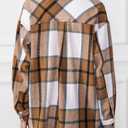 Trendy Queen Womens Flannel Shacket Casual Jacket Plaid Button Down Long Sleeve Shirt Fall Winter Outfits (Beige, XS)