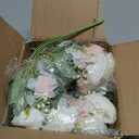 Yastouay 4 Bouquets Peonies Artificial Flowers, Mixed Pink & White Fake Peonies with Large Bloom, Silk Peony Flowers Faux Peony Bouquet for Wedding Centerpieces, Table, Vase & Home Decor