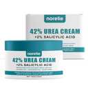 Norelie Urea Cream 42% with 2% Salicylic Acid - Foot and Heel Moisturizer for Dry, Cracked Skin - Non-Greasy Hydrating Cream for Feet, Hands, and Elbows, Softens Calluses and Rough Skin, 3.53oz