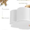 Gold Semi Flush Mount Ceiling Lights, 4-Light 18" Ceiling Light Fixtures with Fabric Shade in Flower Shape, Farmhouse Brass Drum Lighting for Nursery Bedroom Kitchen, AD-22009-4SF-GD