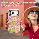 for iPhone 17 Pro Max Case Cute - Military-Grade 20 ft Drop Protection Shockproof Phone Case - Funny Passion Flower Design (6.9") Glitter Clear