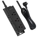 Surge Protector Power Strip - 9 Widely Spaced Multi Outlets, Wall Mount, 3 Side Outlet Extender with Extension Cord, Flat Plug, Overload Protection, Home Office Dorm Room Essentials (5FT, Black)