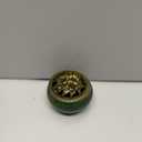 Colorful Ceramic Ice Cracked Incense Burner, Household Incense Holder, Zen Buddha Cone Coil Stick Incense Base with Cover (Green)