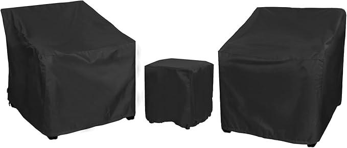 Patio Furniture Covers,Outdoor Furniture Cover Waterproof,Patio Furniture Set Covers for 3 Piece Outdoor Bistro,Patio Sofa Covers Set for 2 Chairs and Coffee Table,Black