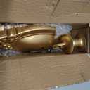 Gold Candle Sconces Set of Two, Brass Color Victorian Royal Wall Sconce, Metal Rustic Candle Holder Baroque Home Wall Decor for Living Room, Dining Room, Bedroom, Fireplace, Hallway, Window