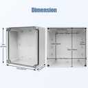 LeMotech Junction Box IP67 Waterproof Dustproof Electrical Box Project Box DIY Enclosure Gray with Transparent Clear Cover, External Size 7.9x7.9x3.7in (200x200x95mm)