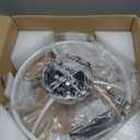 VOLISUN Low Profile Ceiling Fan with Lights and Remote, 15.7in Bladeless Ceiling Fans with light Flush Mount, 3000K-6500K Dimmable Modern LED Fan Light, White Fandelier Ceiling Fans for Bedroom