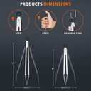 Hotec Stainless Steel Kitchen Tongs Set of 2 - 9" and 12", Locking Metal Food Tongs Non-Slip Grip