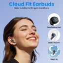 Wireless Earbuds, Bluetooth Headphones with Deep Bass Stereo, 48H Playback Ear Buds with LED Power Display, Lightweight, IPX7, in-Ear Earphones with Mic for iPhone/Android/iPad, Black