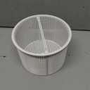 8" Pool Skimmer Basket for Inground Pool Compatible with Pentair U-3 Skimmer Basket 08650-0007 and Hayward SP1070 SPX1070E Pool Basket ，Stainless Steel Handle，Rubber Grip & Built in weighting，White