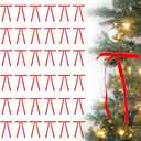 2 x 36 Pcs Velvet Bows for Christmas Tree - 5 x 7 in Velvet Ornaments for Christmas Tree Bows, Wreath, Garland, Stocking, Gift - Vintage Christmas Decor Decoration (Red)