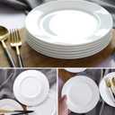 Foraineam 12 Pieces 8 Inch Round Porcelain Salad Plates Dessert Plate Set White Dinnerware Dish Serving Plates