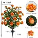 36" Artificial Camellia Tree, 2 Pack Soil Insertion w/Spike,30 Blooming Flowers Plants,Faux Floral Plant Blooming Tree in Cement Pot, Greenery Potted Plant for Indoor Outdoor Office Home Porch Decor