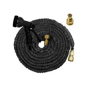 150FT Black Expandable Garden Hose Pipe Flexible Garden Lawn Hose with 7 Dial Spray Nozzle
