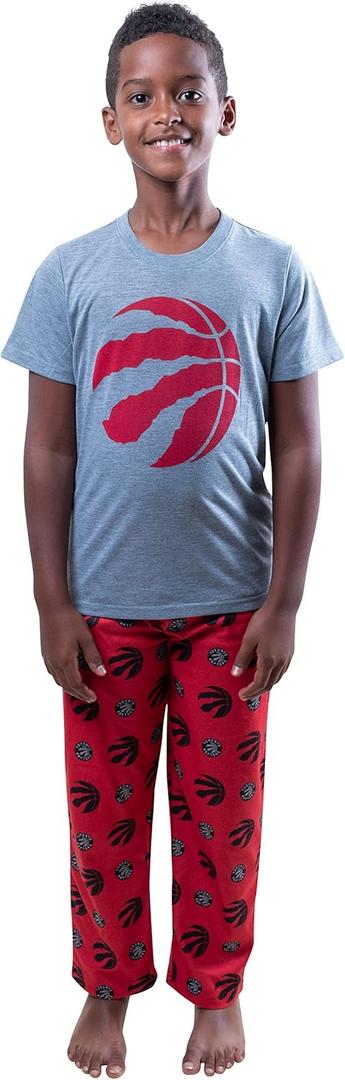 Ultra Game Youth NBA Official 2 Piece T-Shirt & Lounge Pants Pajama Set (8, Boys Sizes)