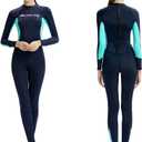 Dive Skins Full Body Swimsuit Wetsuit Scuba Rash Guard Diving Suit for Women Men Adult, Long Sleeve Swimwear One Piece UV Protection Quick Dry Sunsuit for Surfing Snorkeling Kayaking (X-Small, Blue)