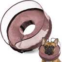BARKLESS Dog Cone, Inflatable Dog Cone After Surgery for Small Medium Breeds, Soft Surgery Collar with Enhanced Anti-Licking Guard Shield for Pets, Patented Protective Donut Collar (M (Neck: 8"-11"), Coffee)