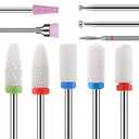 Nail Drill Bits Set 10Pcs- 3/32 Ceramic Nail Drill Bits for Acrylic Gel Nails Professional Efile Nail Drill Bits Cuticle Remover Diamond Bits for Nails Manicure Pedicure
