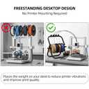 Adjustable 3D-Printing Filament Spool Holder: Freestanding Spool Rack with 4 PTFE Tube Fittings for 400mm Large Spool Or 4 Pcs 1KG for Bambu Lab/Creality of Almost 3D Printers