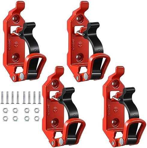 4 Pcs Shovel Holder for Truck, Heavy Duty Shovel Mounts for Roof Rack, Quick Release Axe Holder Mount Kit, Metal and Rubber Car Accessories/ Garage Storage/ Truck/ Wall Mounting Brackets