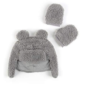 Tadpoles Super Soft Plush Sherpa Hat & Mittens Set, Grey