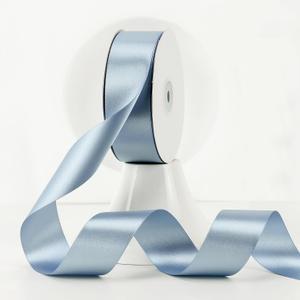 MEEDEE Slate Blue Satin Ribbon - 1-1/2 inch Double Faced, 50 Yards for Christmas Tree, Weddings, Flower Bouquets