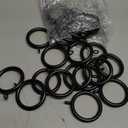 24 PCS Curtain Rings, 1.5 Inch Thickened Curtain Rings Metal Drapery Ring for Curtain Rods Black