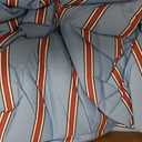 Vintage Blue & Red Striped Comforter Set Full Size - Soft Cotton 3-Piece Bedding Set (1 Comforter + 2 Pillowcases), Retro Geometric Stripes Pattern, All-Season Lightweight & Breathable