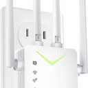 WiFi Extender Signal Booster for Home, Long Range Wireless Internet Repeater with Ethernet Port - 1-Tap Setup Network Extender for Gaming, Eliminate Dead Zones & Buffering, Covers Up to 15,000 Sq Ft