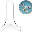 Boloyo 60-Degree Angle Acrylic Plate Display Stand , 4.5 Inch 2PC Clear Acrylic Display Holder Easel Base for Home Office Kitchen School Art Display