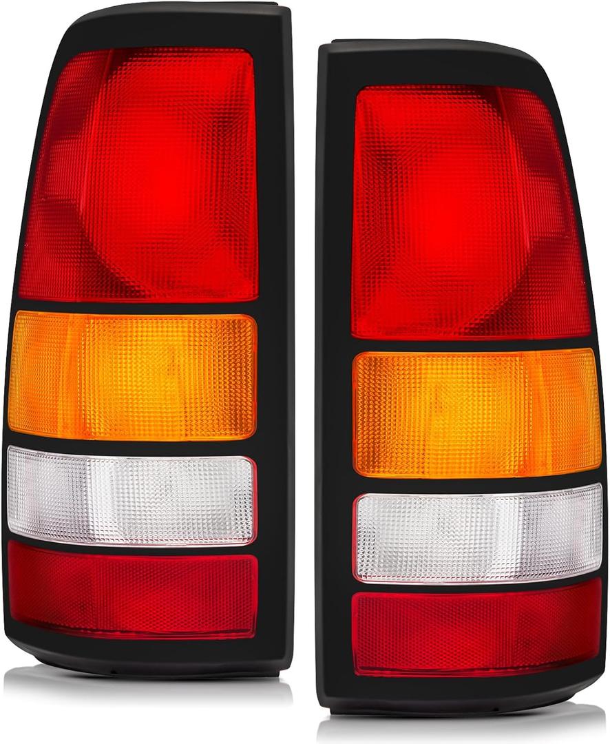 Tail Lights Assembly compatible with1999-2002 Chevy Silverado 1999-2006 GMC Sierra 1500 2500 3500 Driver & Passenger Side Taillights Rear Lamp without Bulb, Black Border