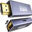 HDMI to DisplayPort Adapter Uni-Directional (4K@60Hz/1080P@120Hz) | HDMI (Source) 2.0 Male to DP (Display) 1.2 Female Converter Compatible with Laptop, AMD, NVIDIA, PS5, Xbox and More - 1 Pack