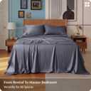 Bedsure Queen Sheet Set, Cooling Sheets for Queen Size Bed Set, Rayon Derived from Bamboo, PureWoven, Breathable & Soft, Deep Pocket Up to 16", Hotel Luxury Silky Bedding for Hot Sleepers, Dark Grey