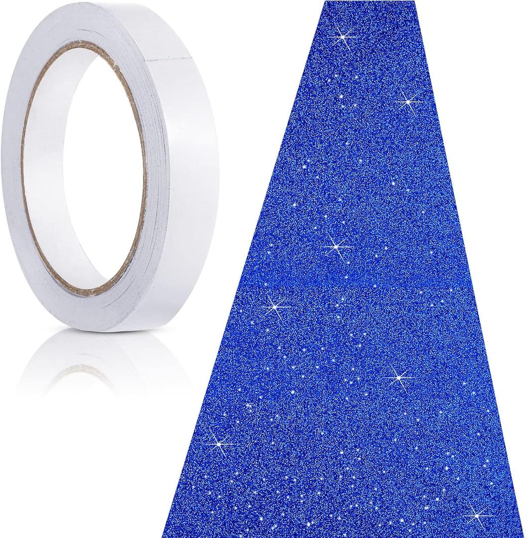 Tatuo Carpet Runner 2.46 x 30 ft Runway Rug 55 GSM Thickness with Carpet Tape for Prom Graduation Wedding Outdoor Indoor Hallway Movie Party Decoration Rug(2.46 x 30 Feet, Glitter Dark Blue)