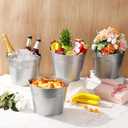 Didaey 24 Pcs Metal Beer Bucket Bulk Ice Bucket Ice Pails with Handle Champagne Soda Party Beverage Chiller for Summer Picnic Pool Wedding Party Supplies Wine Champagne Bar (9.1 x 7.1 x 6.7",Silver)