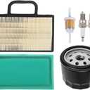 499486S 698754 Air Filter 492932S AM125424 Oil Filter for John Deer D130 D140 L120 L111 L118 LA135 LA130 LA120 LA140 LA145 LA150 Z425 BS 18-26 HP Intek V-Twins Engine Lawn Mower Tractor