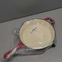 Crock-Pot 10 Inch Enameled Cast Iron Skillet with Handles - Ideal for Searing, Roasting, Frying - Even Heat Distribution, Pour Spouts - Oven-Safe & Stovetop Safe (Red)