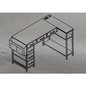 Casaottima L Shaped Computer Desk, 48 Inch Small Corner Desk with Storage Shelves & PC Stand, Reversible Gaming Desk for Bedroom, Modern Writing Study Table for Home Office, Vintage