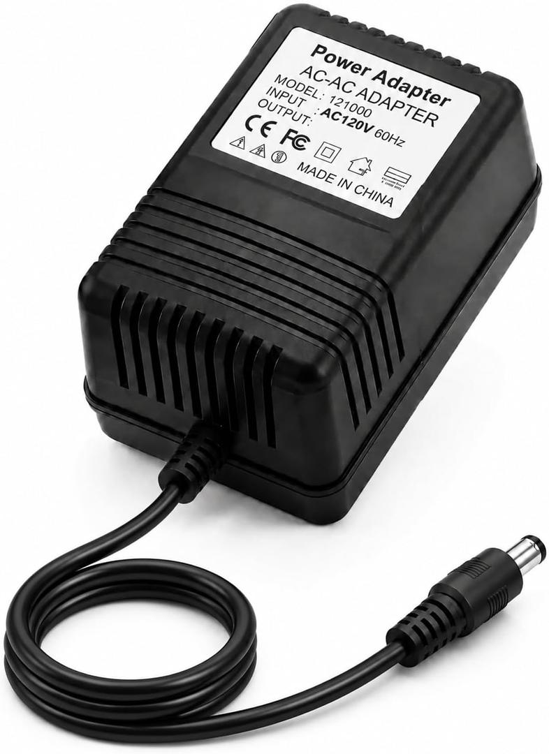 12V AC Power Adapter Transformer Replacement for K12-700, 120V Input to Output 12VAC 700mA 800mA 1000mA (1A) Class 2 Power Supply Cord Charger PSU with 5.5x2.5mm Barrel Connector