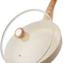 SENSARTE Ceramic Nonstick Frying Pan Skillet with Lid 9.5Inch Non Stick Egg Pan Omelette Pans, Non-toxic Kitchen Cooking Chef's Pan, Free of Intentionally Added PFAS/PTFE/PFOA, Induction Compatible